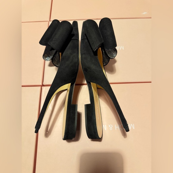 Mach & Mach 15mm Le Cadeau Suede Slingback Flats Black various sizes available - Picture 8 of 16